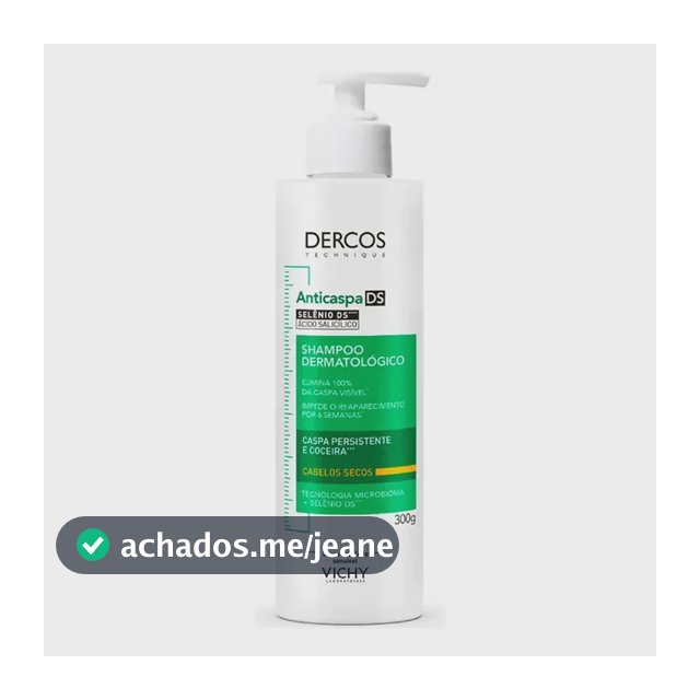Shampoo Anticaspa para Cabelos Secos com Selênio DS, Dercos DS Vichy, 300g