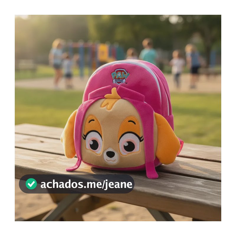 Mochila Infantil De Pelúcia Patrulha Canina Skye