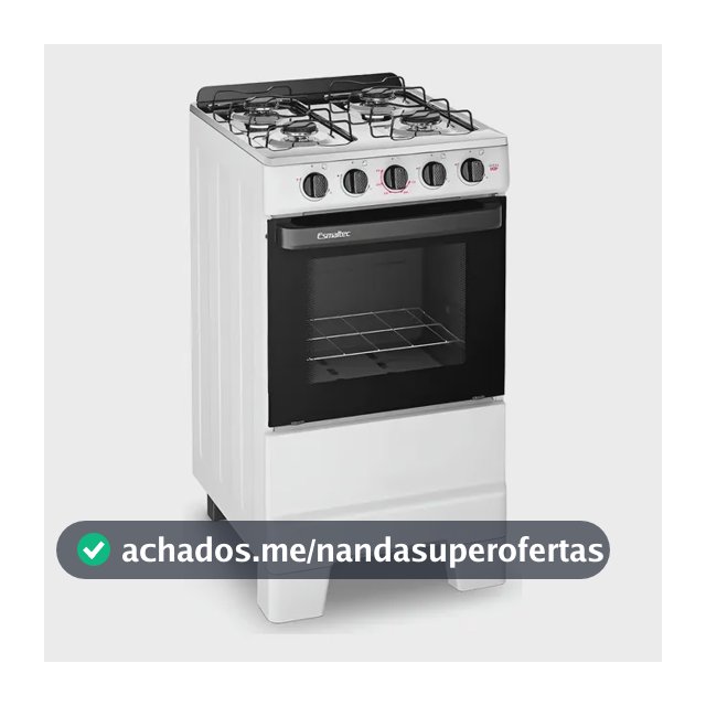 Fogão Esmaltec Ideal POP 4 Bocas de Gás Branco 50L
