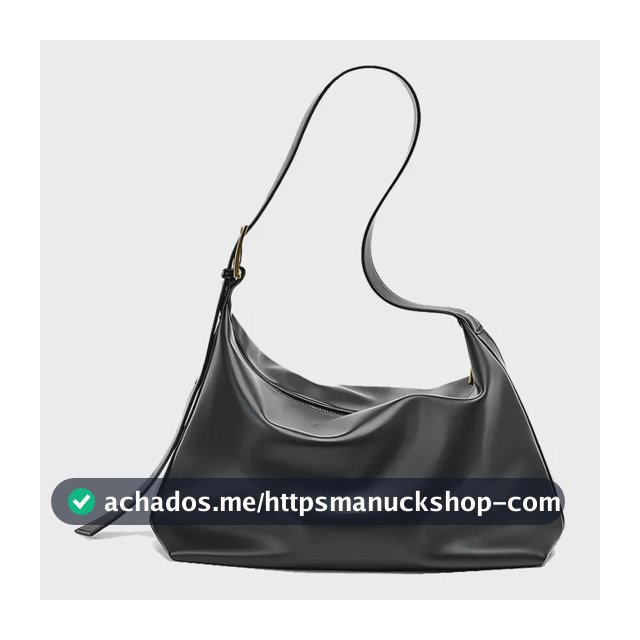 Bolsa Feminina Média Couro Vintage Pu de Grande Capacidade Cor Preto Alwy