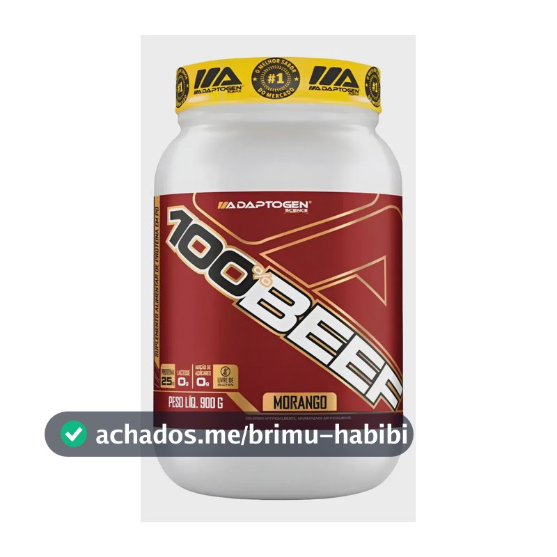 Beef Protein #1 Proteina Bovina Adaptogen Science Pote 900g Morango