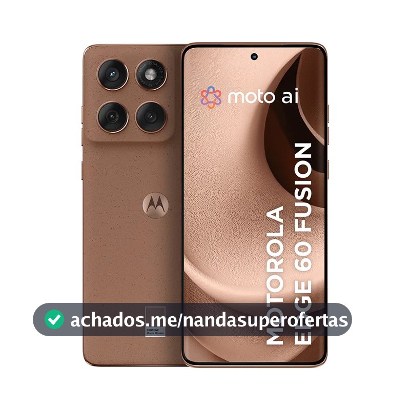 Smartphone Motorola Edge 60 Fusion 5G - 256GB 8GB RAM+16GB Ram Boost, Tela Quad-Curve moto AI 50MP Sony Camera ultrarresistencia militar IP68 + IP69 - Mocha Mousse