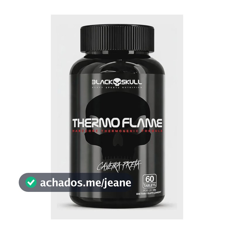 Termogenico Thermo Flame Black Skull 60 Tabletes Cafeina Sem Sabor