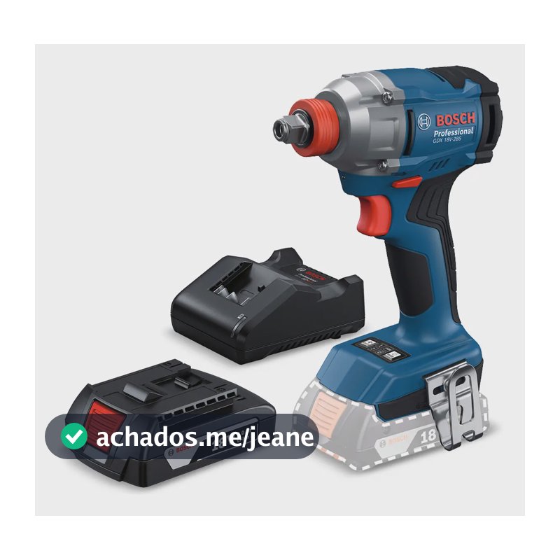 Parafusadeira E Chave De Impacto 1/2 Gdx 18v-285 Brushless Azul/vermelho 1 Bateria E Carregador Bosch
