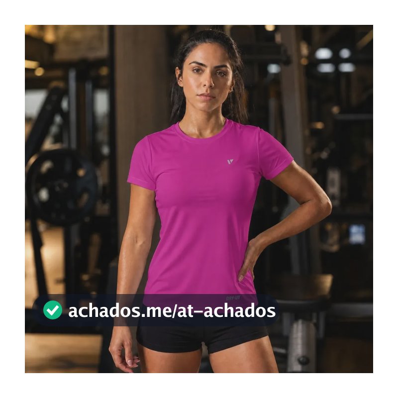 Camiseta Feminina Poliamida Toque Gelado Academia Corrida Fúcsia G