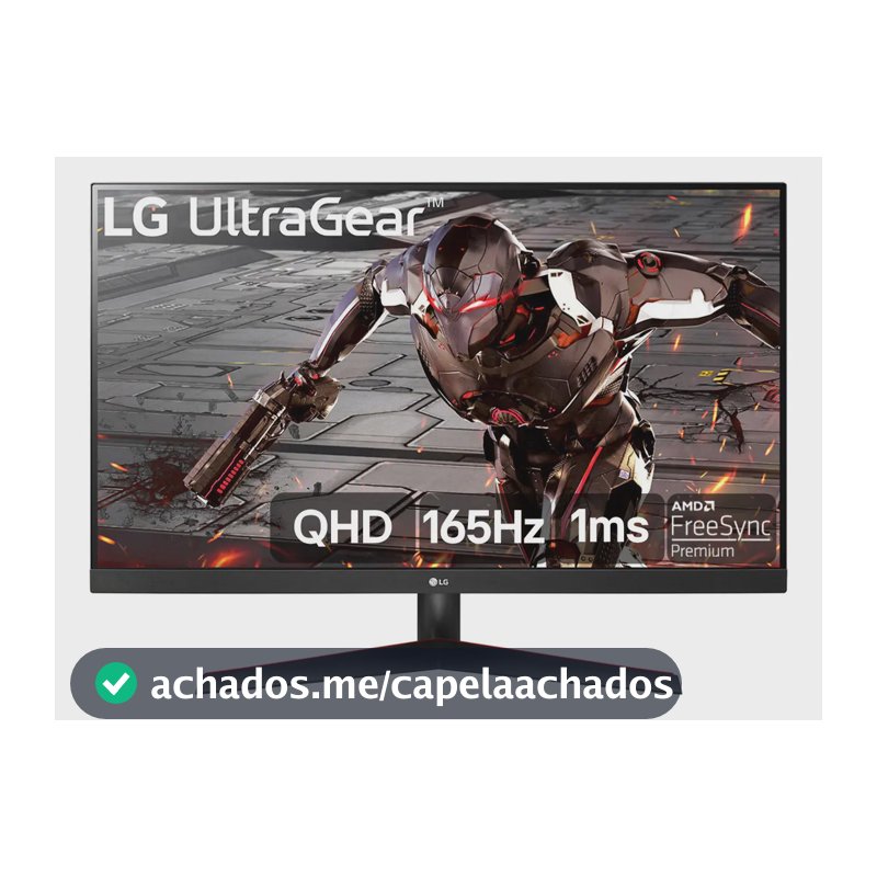 LG UltraGear Monitor Gamer 32"- VA 165Hz 1ms (MBR) QHD 2K (2560x1440) HDR10 AMD FreeSync, Preto - 32GN600