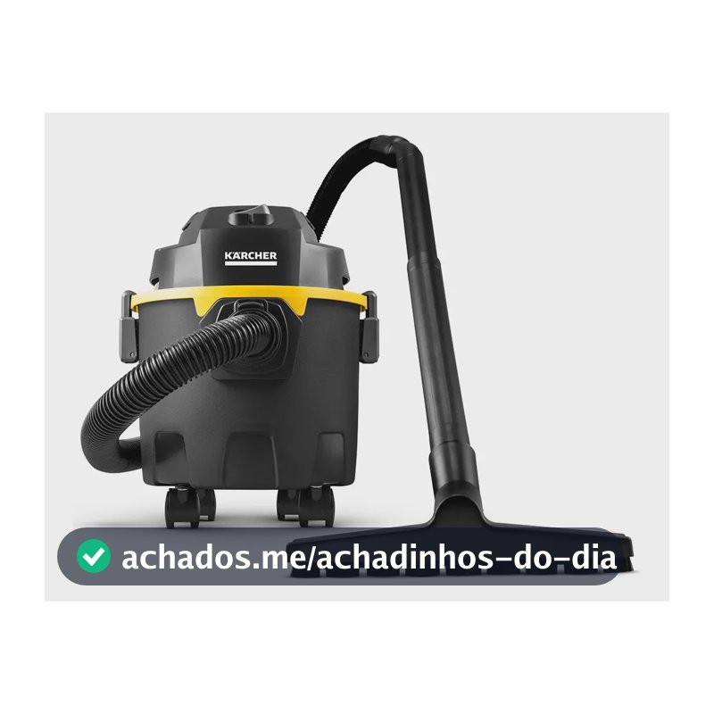 Aspirador de Pó e Água Kärcher WDL 1 Black (3 em 1) Função Soprador Compacto e Portátil Alcance de 7,5 metros 10 L 1500W