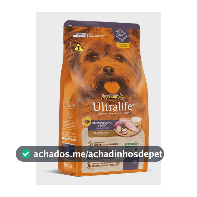 Ração Special Dog Ultralife Cães Raças Pequenas Sênior 7+ Sabor Frango 3kg