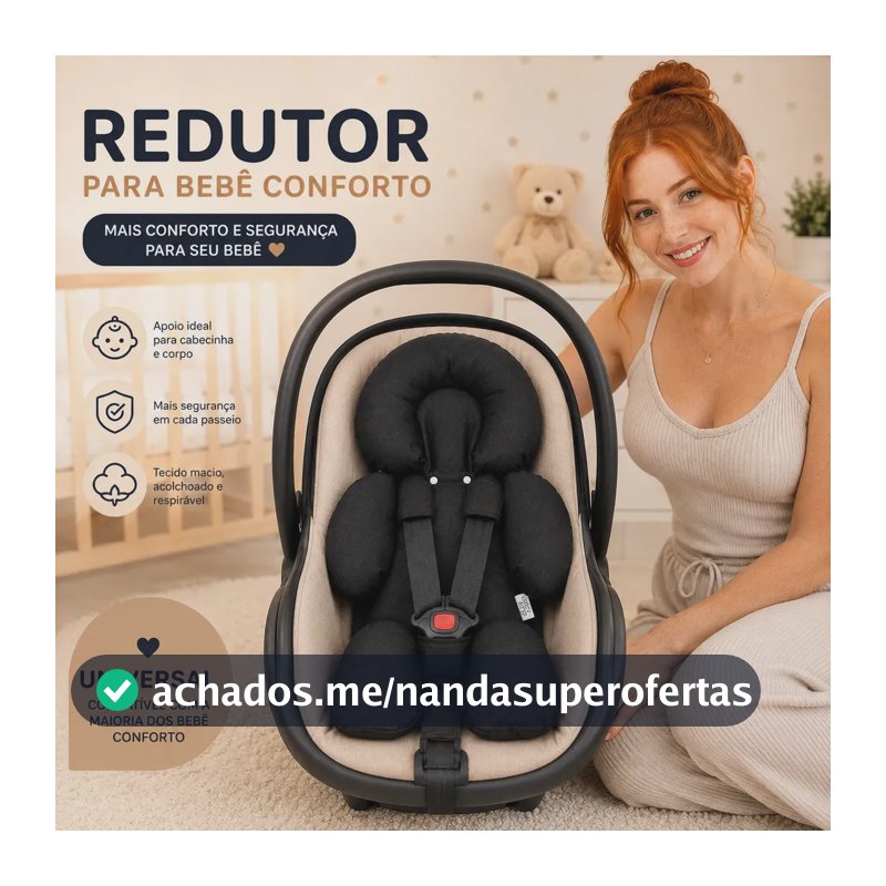 Click Tudo Almofada para Bebê Conforto Universal cor Preto