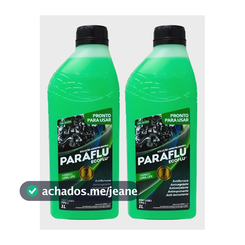 02 Aditivos Agua Arrefecimento Radiador Pronto Uso Paraflu Verde - Bio Híbrido