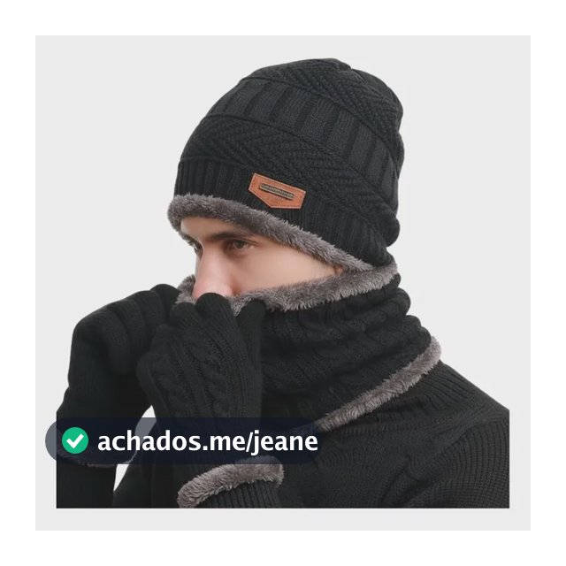 Kit Inverno Completo Touca Luva Touch Protetor Pescoço Preto Un