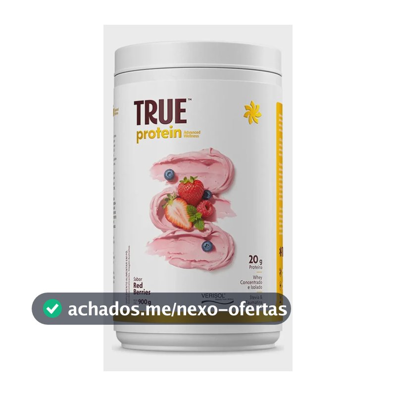 True Protein Red Berries 900g True Source Sabor Frutas vermelhas