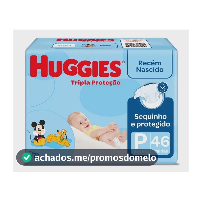 Pacote De Fraldas Tripla Proteção P Com 46 Unidades Huggies