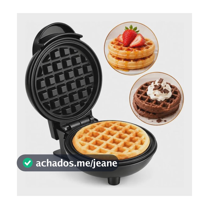 Mini Máquina Fazer Waffle Panqueca Grill Portátil Elétrica Máquina De Waffle Preta 110