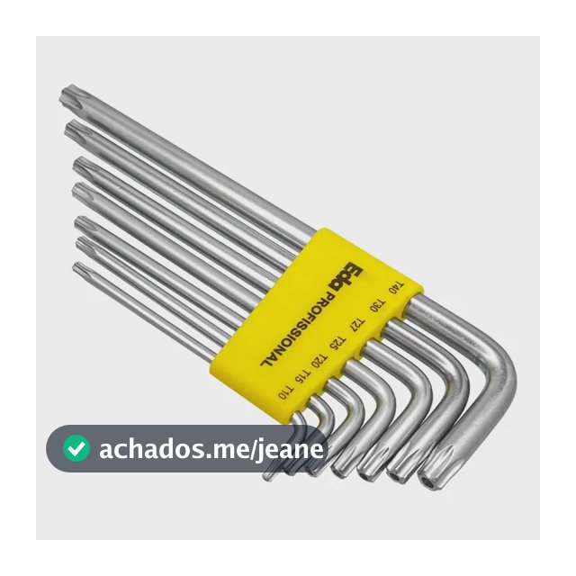 Chave Torx T10 A T40 Jogo C/ 7 Peças Tipo L C/ Furo Guia