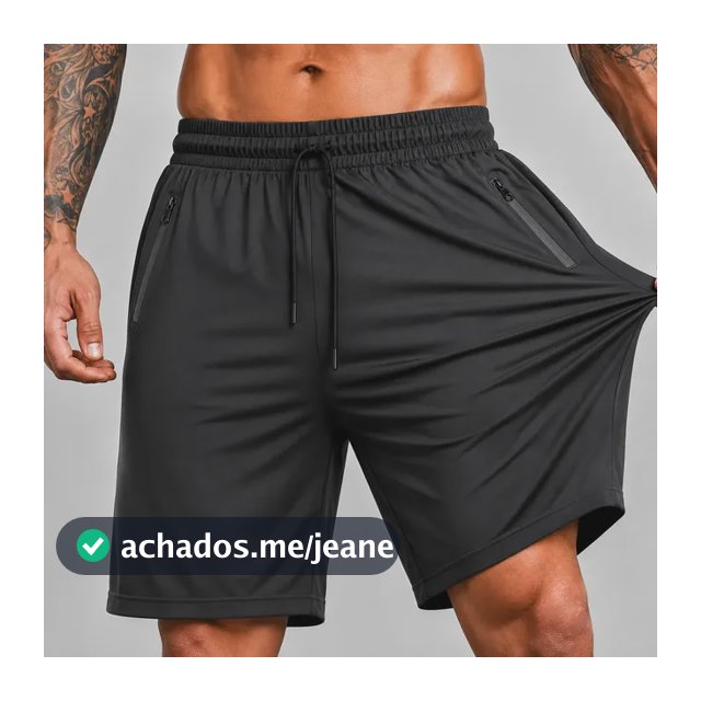 Shorts Esportivo Masculino Slim Fit Com Elastano Poliamida