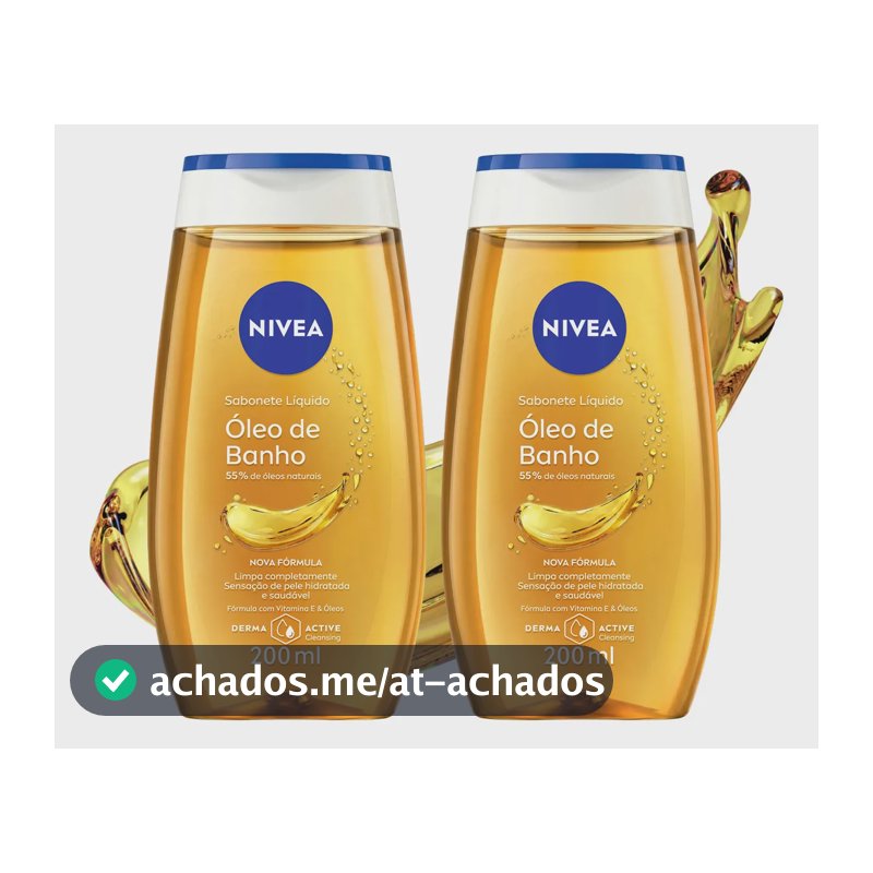 NIVEA KIT Sabonete Líquido Óleo de Banho 200ml - 2 Unidades