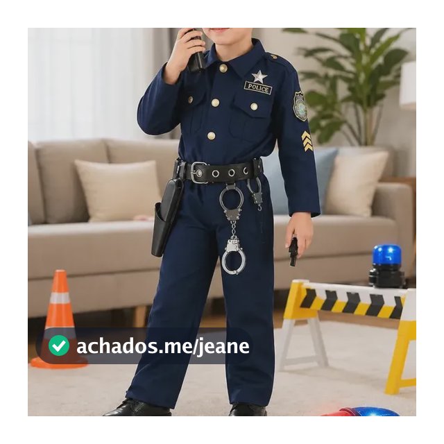 Fantasia Policial Masculina Infantil Carnaval Com Acessorios