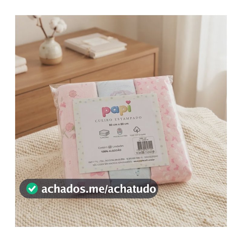 Cueiro De Bebê Papi Composê Estampado Borboleta Rosa-claro