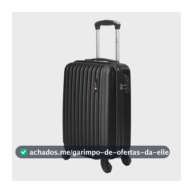 Mala de bordo 10kg ABS Rodas 360° Removíveis Londres Swiss Move Preto