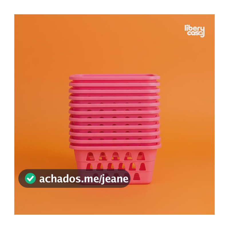 Kit 10 Cestos Organizador De Plástico Rosa Multiuso Gaveta