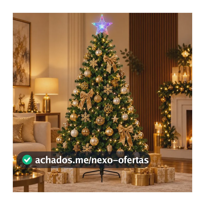 Árvore De Natal 1,80m 720 Galhos Pinheiro Verde Fácil Montar Verde