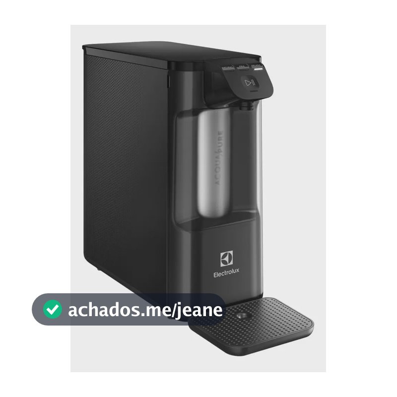 Purificador de Água Gelada Fria e Natural Elétrico Compacto Eletrônico placa Filtro refil 6 meses ou 3000l Painel Touch Bivolt Preto PE12P Electrolux