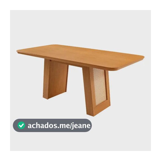 Mesa Jantar Carolina 180cm Tampo Mdf Canto Copo Moderna Naturalle