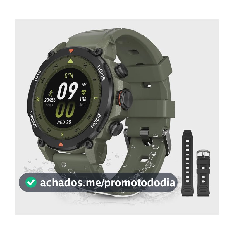 Relógio Smartwatch Aurafit G6 Com 5atm E Gps Verde Militar Verde Militar Sport Verde Militar/preto