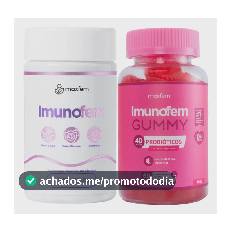 Kit Imunofem Gummy + Imunofem Cáps Probiótico Ph 40bi Maxfem Frutas Vermelhas
