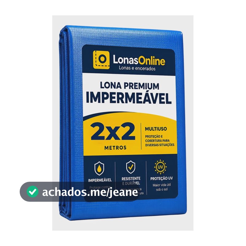 Lona Plástica Encerado C/ Ilhós Azul 2x2 100 Micras Caminhão