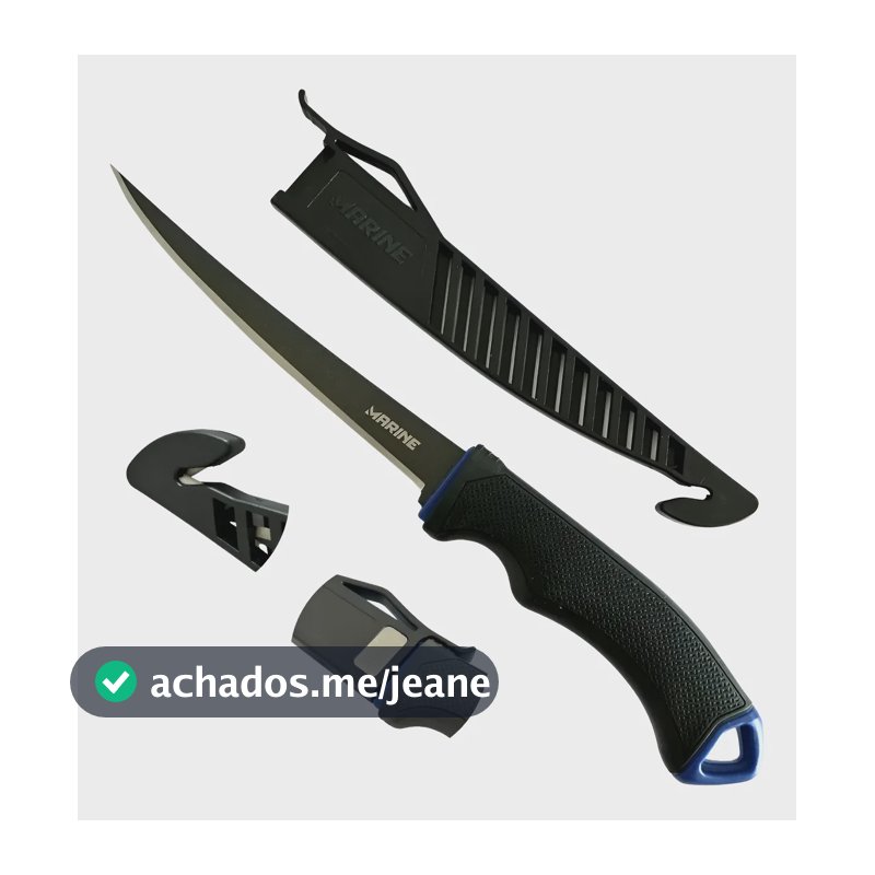 Faca Tirar Filé Fileteira Marine 6 15cm Original Lançamento  Preto