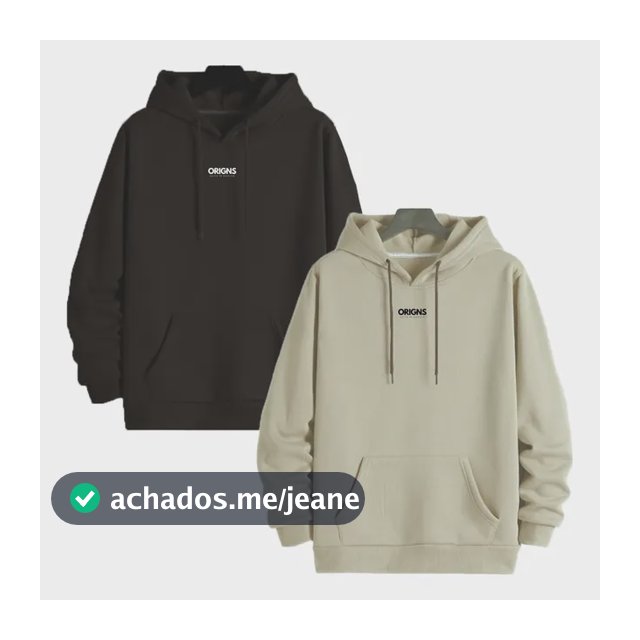 Kit 2 Blusas Moletom Masculino Bolso Canguru Cordão Capuz