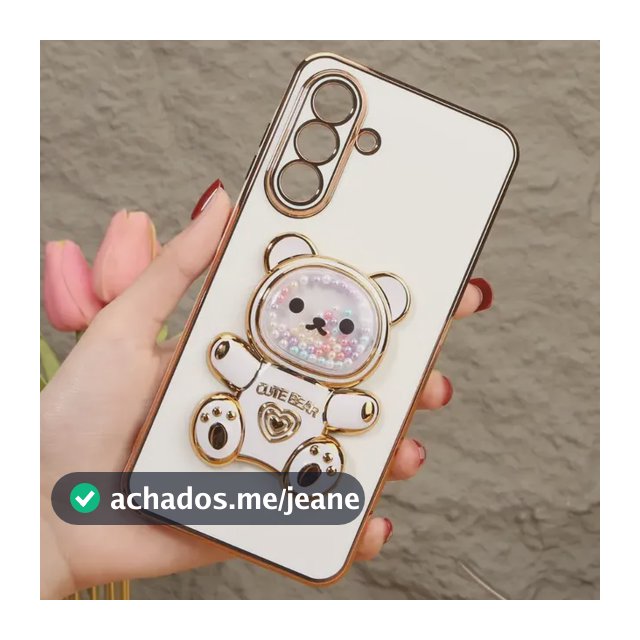 Capa Capinha Para Samsung De Celular Com Acessório Urso Cute