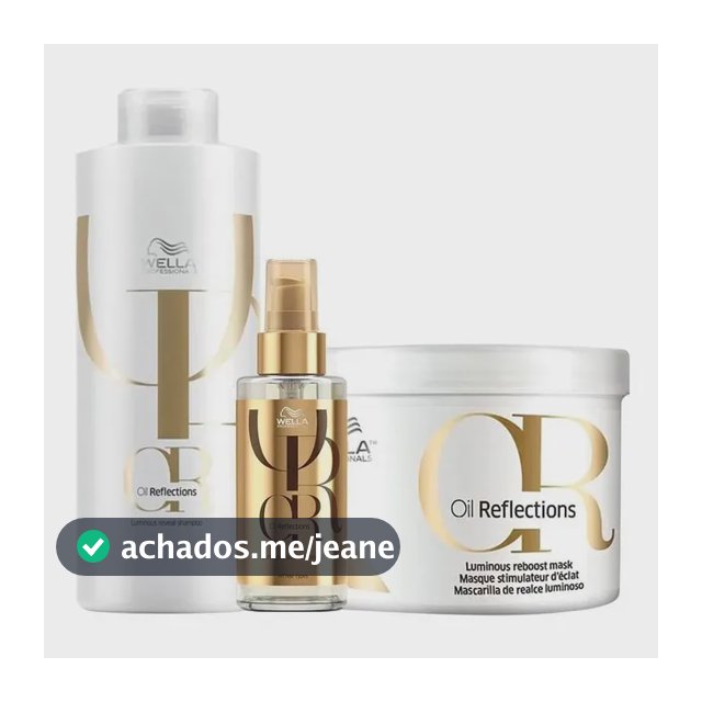 Kit Wella Oil Reflections - Sh 1l + Másc 500 Ml + Óleo 100ml