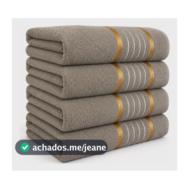 Kit 4 Toalhas De Banho Grande 100% Algodão 68x135 - Luxo Marrom