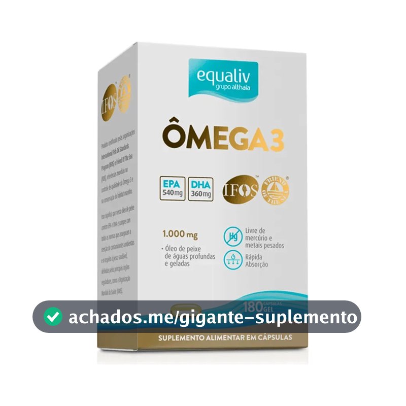 Ômega 3 Equaliv Premium em cápsulas gelatinosas Sem sabor de 180 un