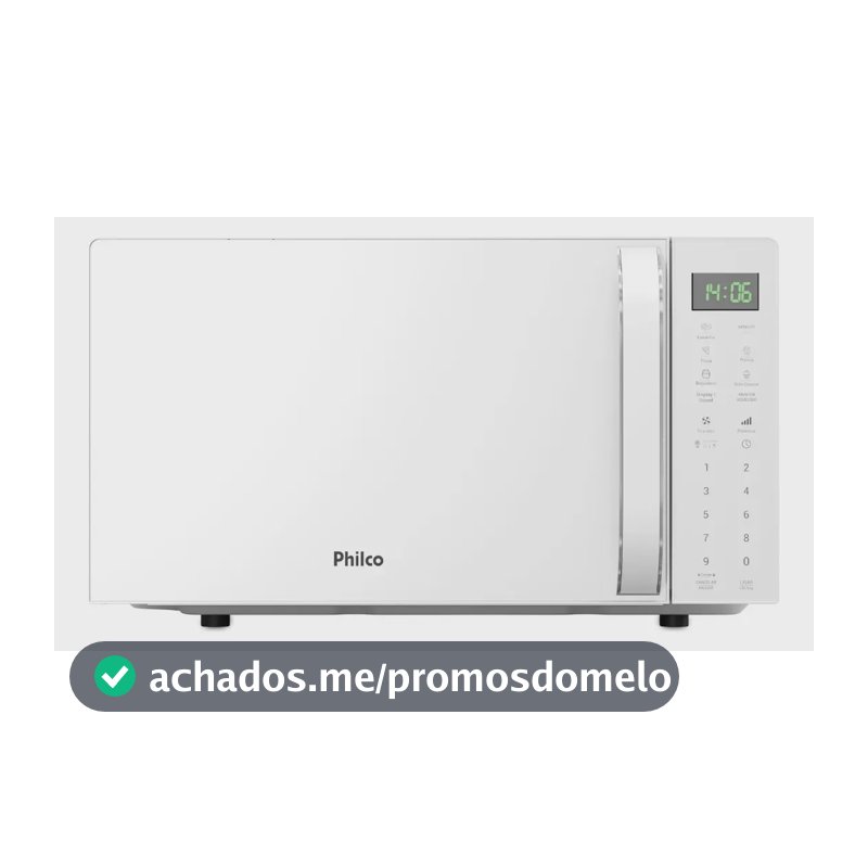 Micro-ondas Philco 20l Branco Pintura Limpa Fácil 1100w Pmo24b 127v