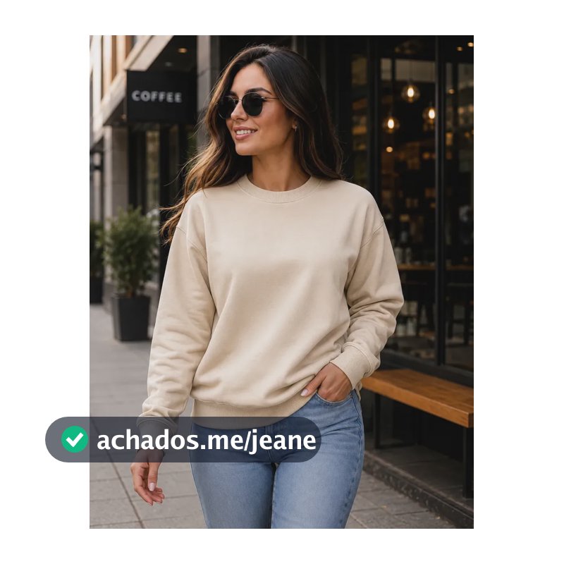 Moletom Feminino Blusa De Frio Quente Algodão Macio P Bege