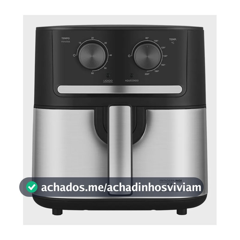 Fritadeira Air Fryer 5,5l Cyclone Preto E Inox Midea