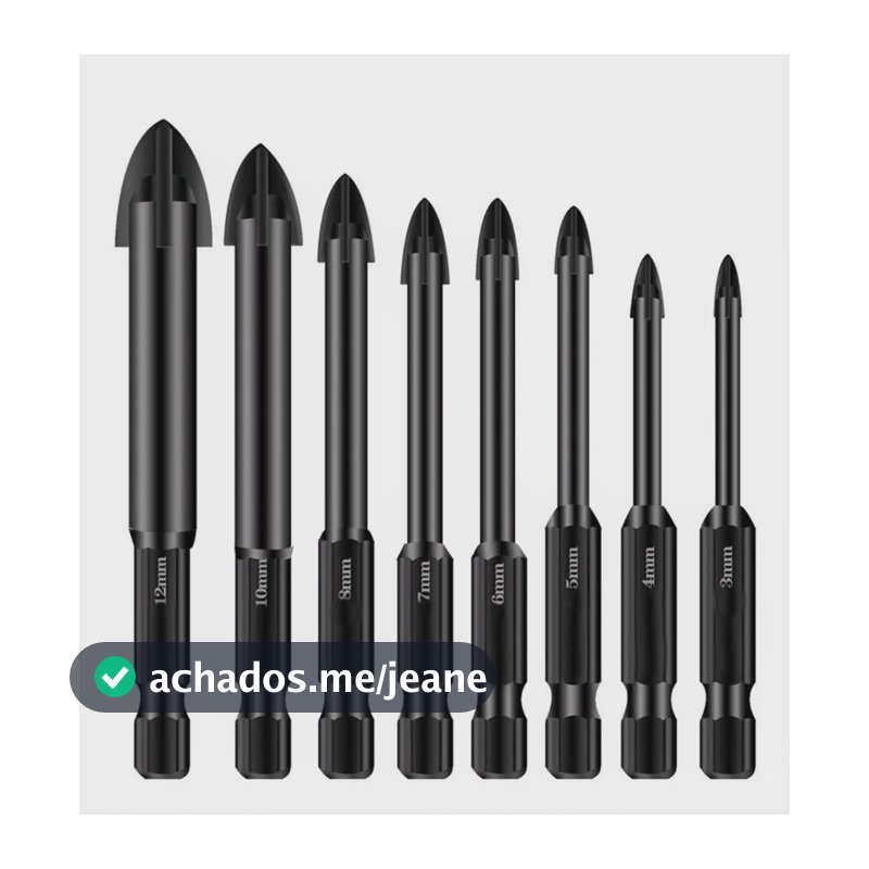 Kit Broca Indestrutível Titanio Universal Fura Tudo 8pcs
