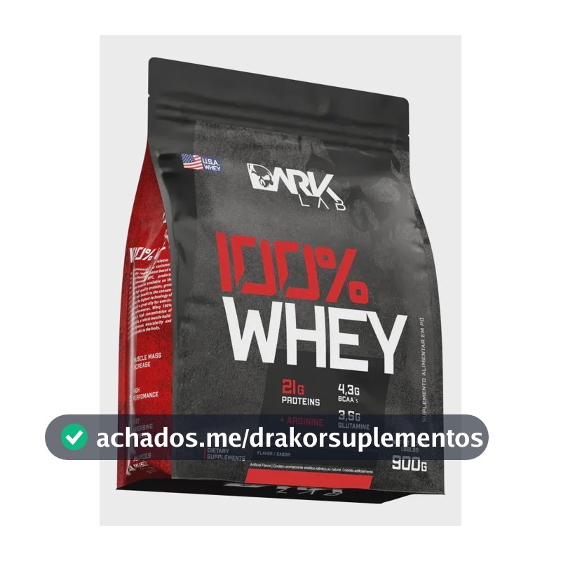 Whey Protein Concentrado 100% 900g Refil Dark Lab Sabor Coco