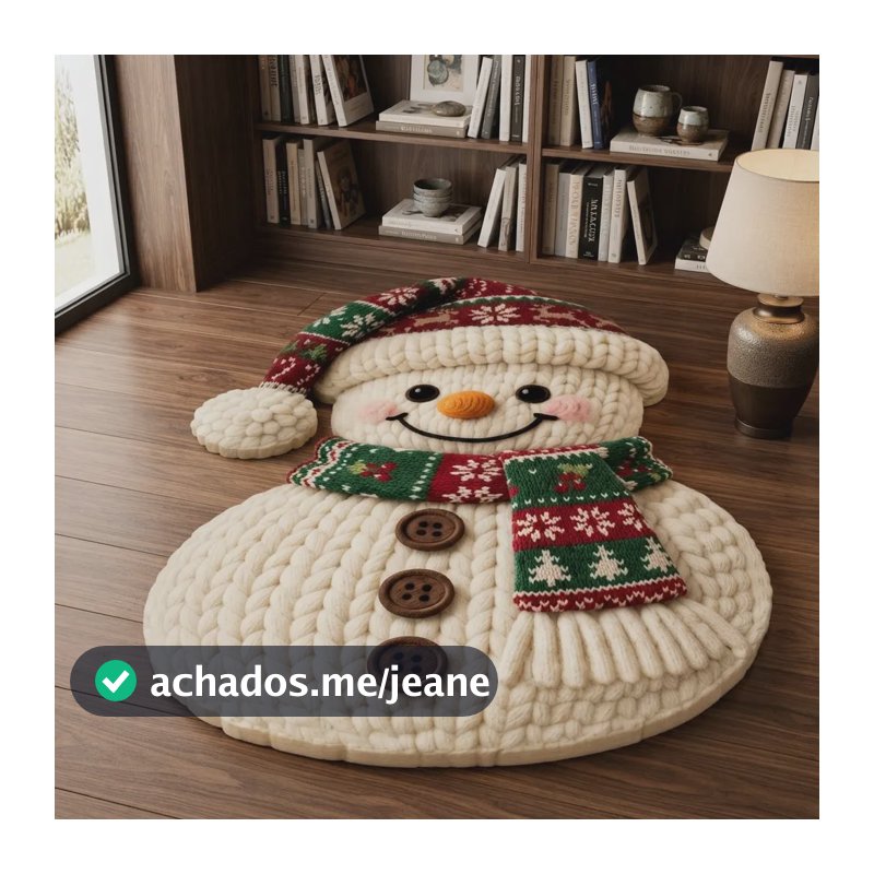 Tapete Formato Natalino Antiderrapante Boneco De Neve Natal 70 Cm 50 Cm 6