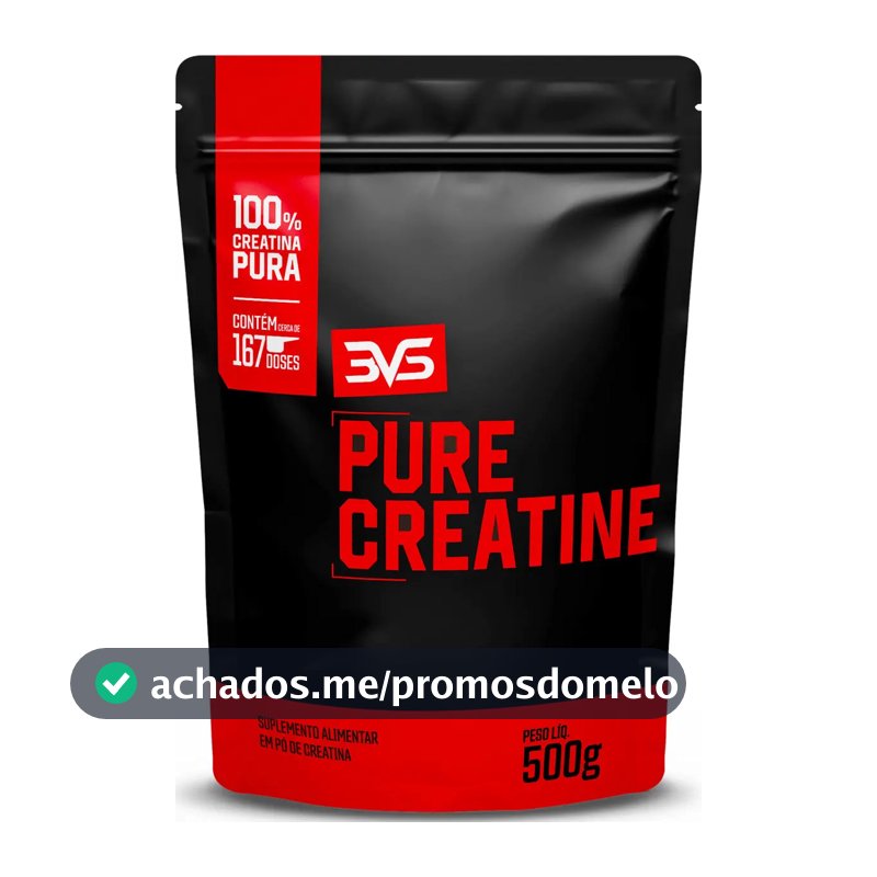 CREATINA MONOHIDRATADA 500g - 100% Pura - 3VS Nutrition
