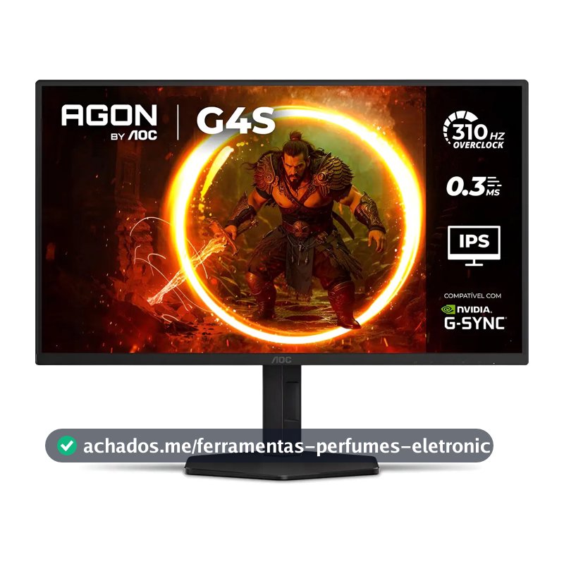 Monitor Gamer AOC AGON G4S 25" 310Hz 0.3ms HDR400 IPS Base Ajustável 25G4S/P Preto
