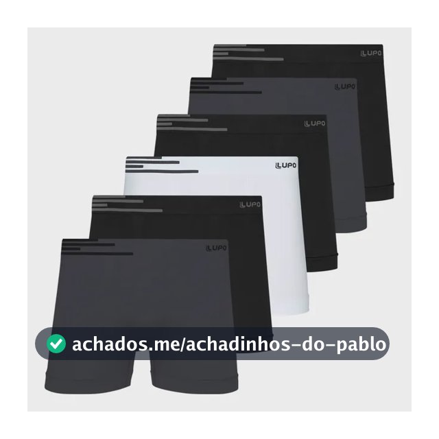 Kit 6 Cuecas Boxer Lupo Microfibra Sem Costura Box Masculina