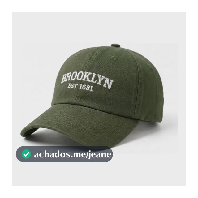 Boné Strapback Retrô Brooklyn Bordado Aba Curva Fitão Casual Militar/branco Un