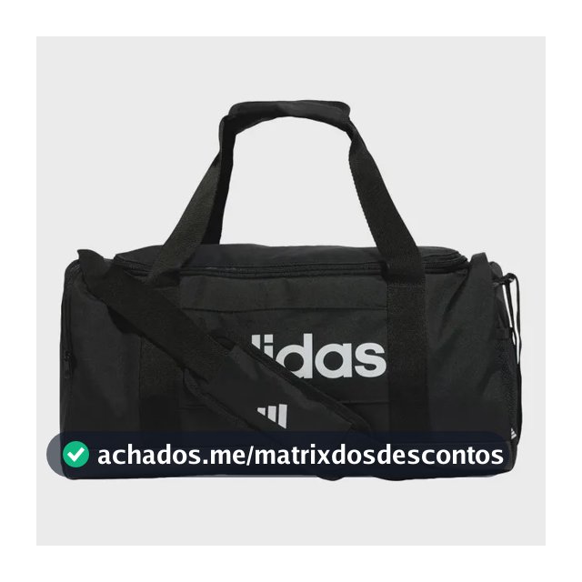 Mala Duffel Pequena Linear adidas Preto / Black / Black / White Linear