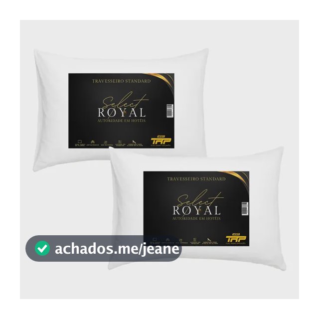 Kit 2 Travesseiros Select Royal Toque De Plumas Linha Hotel Cor Branco