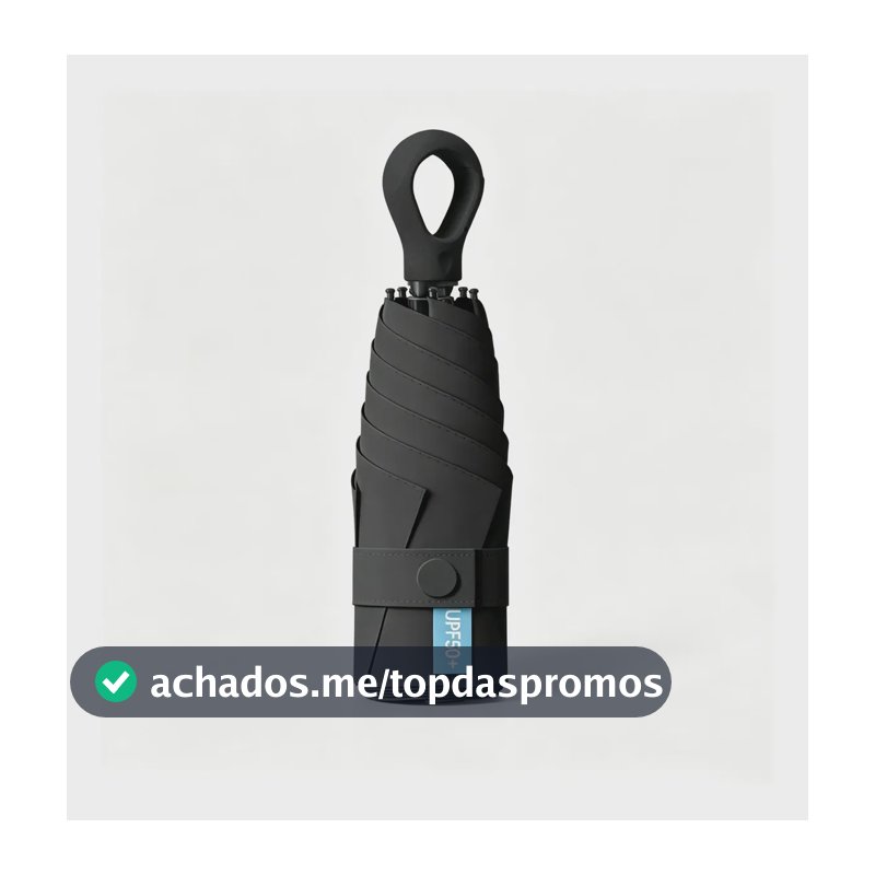 Mini Guarda-chuva Fps50+ Proteção Uv Portátil Feminino Viage Preto